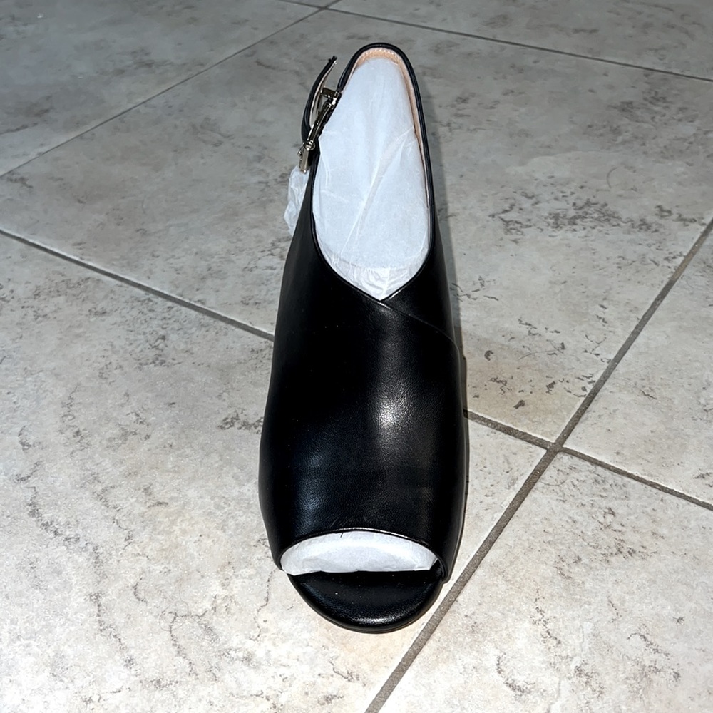 Antonio Melani Black Slingback Peep Toe Pumps
